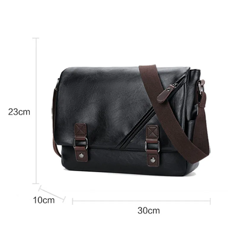 Brand fashion pu leather mans bag vintage zipper men messenger bags casual shoulder crossbody bag for male free shipping