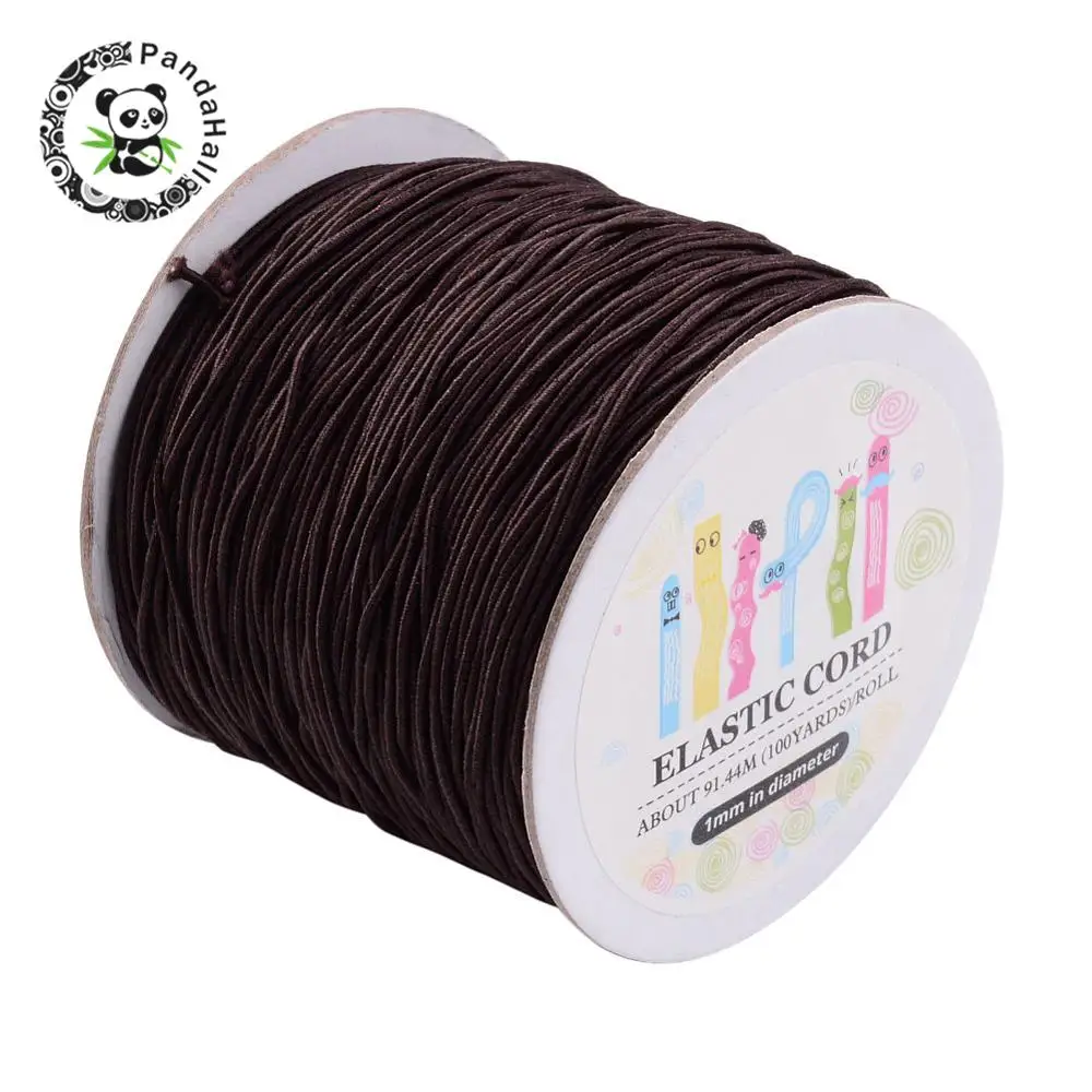 CoconutBrown Круглый эластичный шнур с коробкой, белый, черный, красный для браслета, ожерелья, серьги, делая DIY 1 мм(100 ярдов) 2 мм(40 м/рулон - Цвет: CoconutBrown