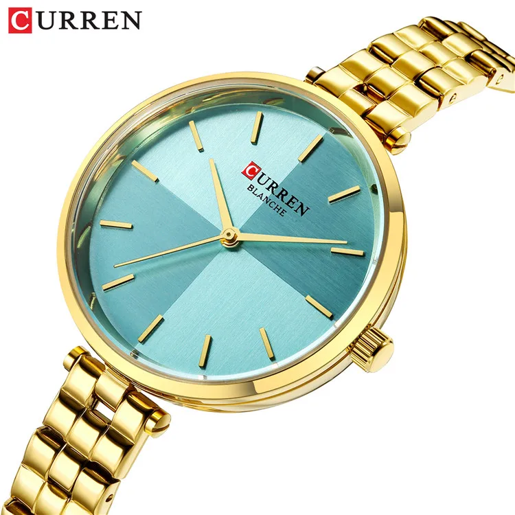 CURREN Топ Роскошные модные женские часы из нержавеющей стали водонепроницаемые