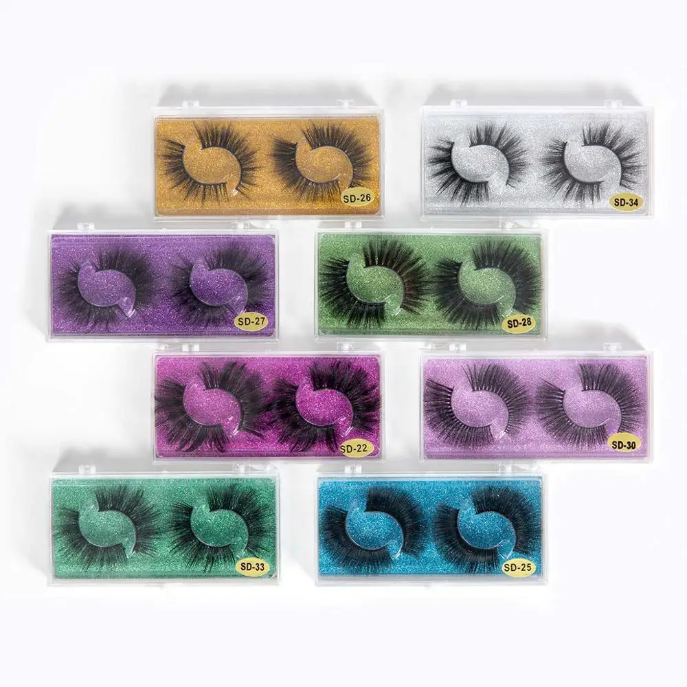 SEXYSHEEP 2 пары естественных накладные ресницы макияж комплект 3D норки наращивание