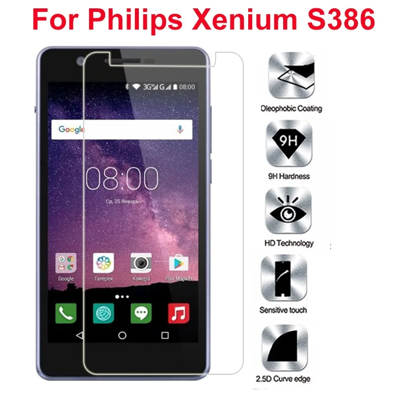 Защитное стекло закаленное 9H 2.5D для Philips Xenium S386 X588 X586|Защитные стёкла и плёнки