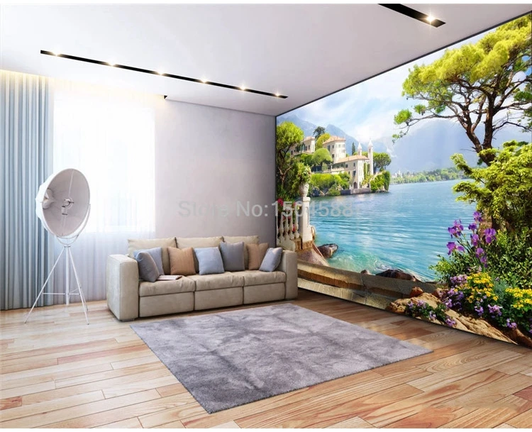 Photo Wallpaper 3D Garden Lake Scenery Murals Living Room TV Sofa Background Wall Painting Modern Home Decor Wall Paper For Wall