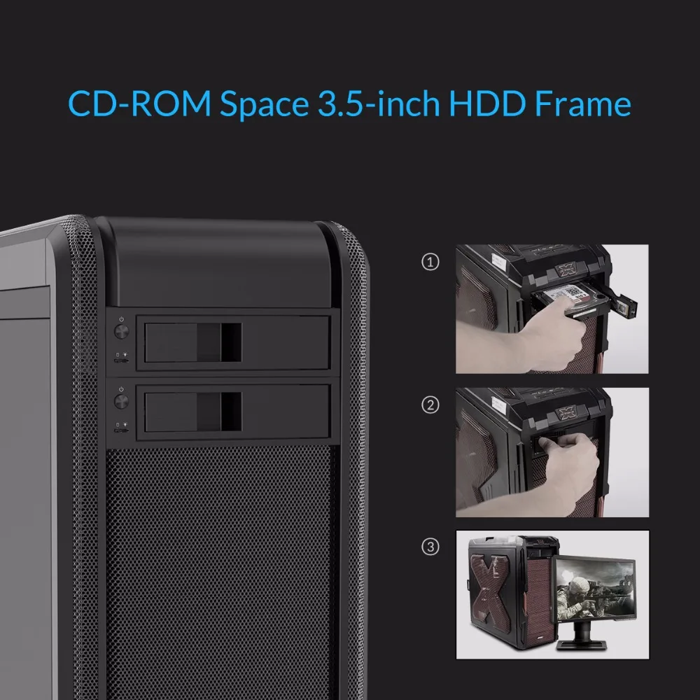 ORICO CD ROM пространство HDD Mobile Rack внутренний 3 5 дюймов конвертер корпус черный (1106SS