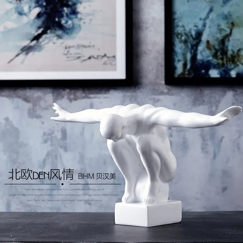 

Modern Creative resin abstract Sports people figurines vintage statue home decor crafts room decoration objects office figurines