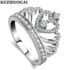 Kuziduocai новые модные ювелирные изделия из нержавеющей стали циркониевая Императорская Корона Свадебные Кольца для невесты для женщин подарок кольца для женщин