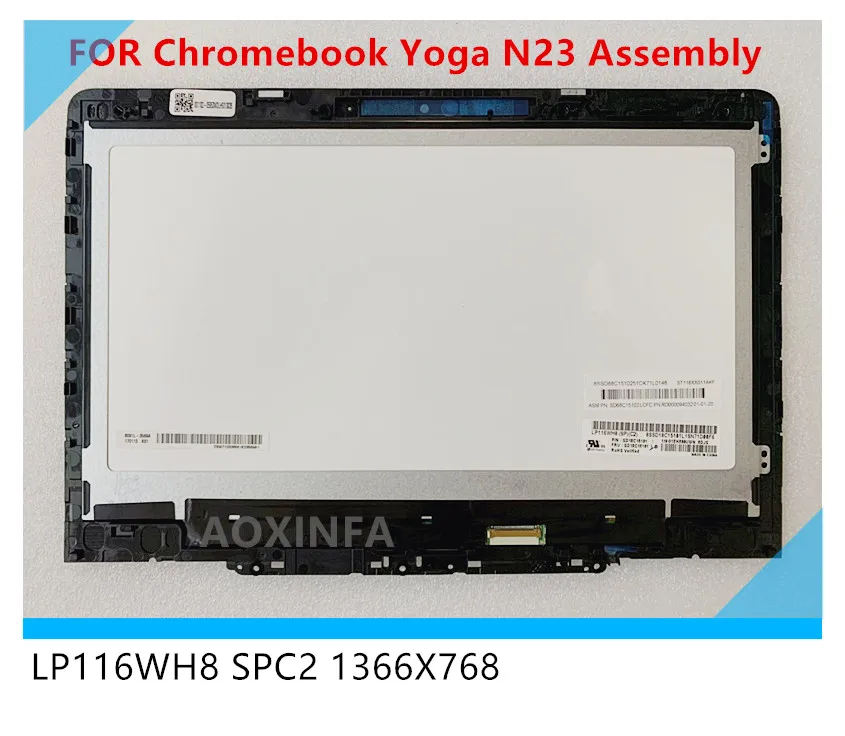 

For Lenovo Yoga N23 11.6 "HD LCD touch screen assembly + bezel LP116WH8 SPC2 lp116w8