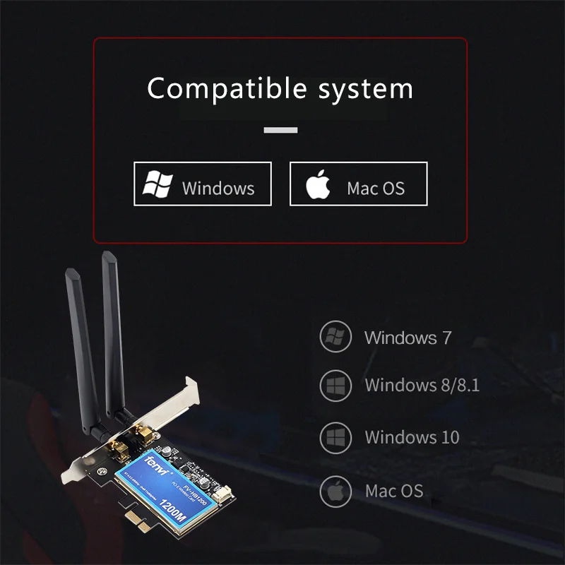 Рабочий стол двухдиапазонный 802.11ac Broadcom BCM94360 беспроводной-AC WiFi Bluetooth 4,0 PCI-E адаптер для Mac/Hackintosh/Windows