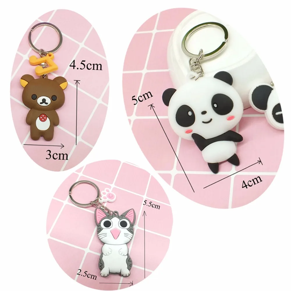 2 шт. в партии милые брелки с рисунком панды сыра кошки сумка подвеска