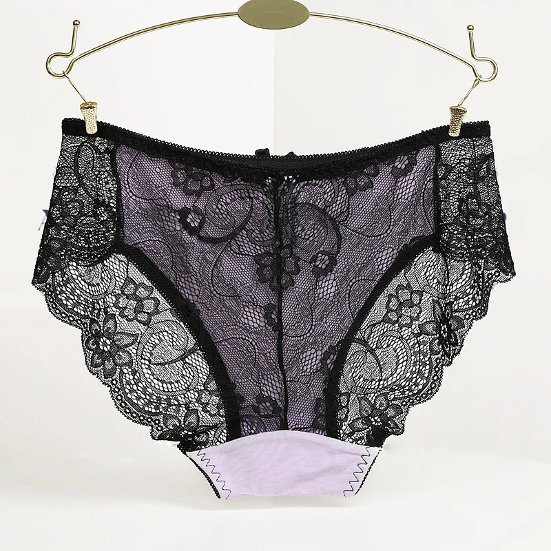 

Women Underwear Briefs Sexy Women's Panties Full Transparent Lace Seamless One Size Women Cotton Underwear Panty Lingerie1 Pcs