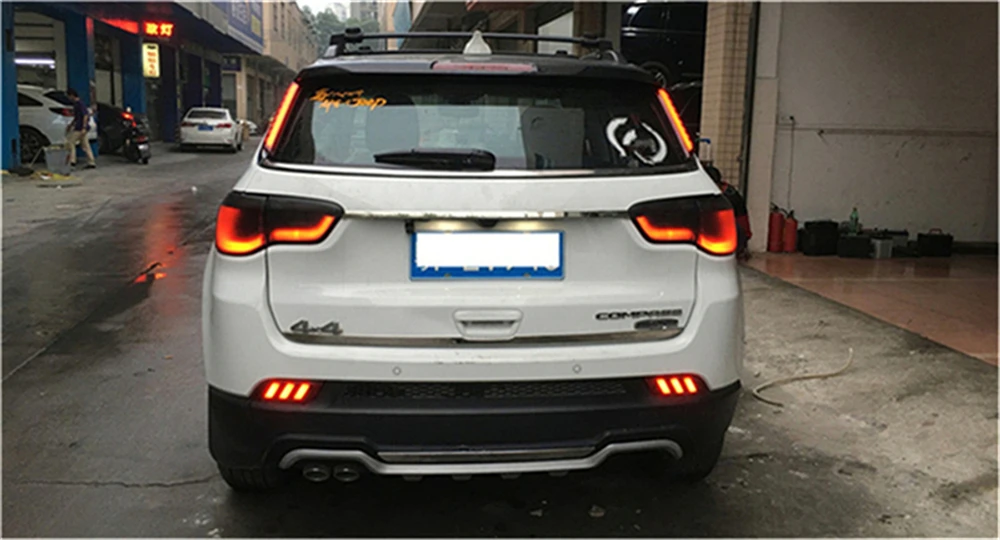Автомобильный мигающий 2 шт. для Jeep Compass светодиодный дневный DRL задний бампер задний фонарь противотуманная фара крышка тормозные огни лампа отражатель
