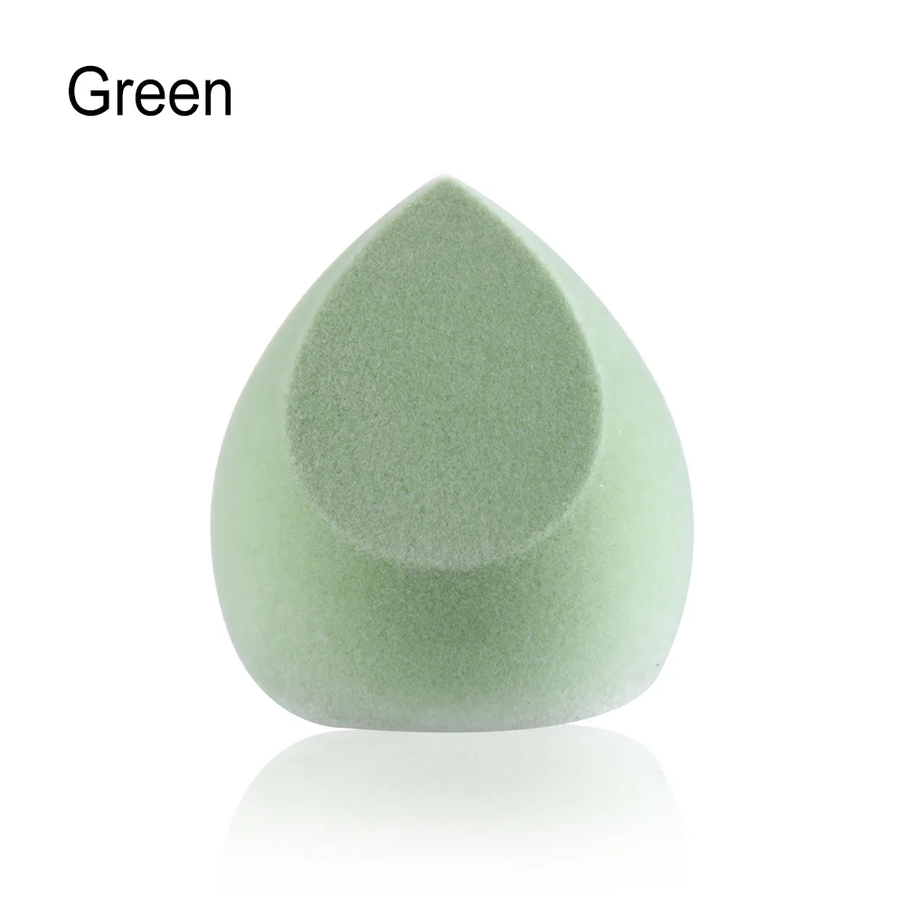 green 1/2 шт Бархатный спонж, спонж из микрофибры, пушистая поверхность, косметическая пудра, спонж для макияжа, косметические инструменты, флокирующая губка - Цвет: green