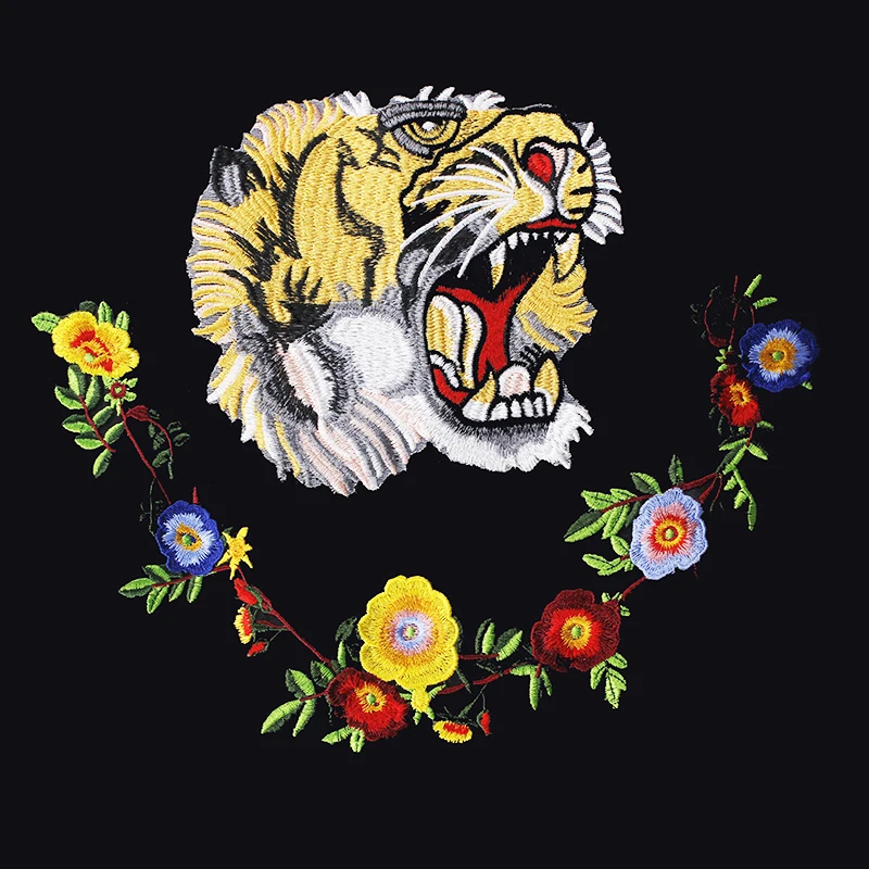 1 комплект голова тигра Леопард бабочка пчела Цветочные аппликации патчи кружева