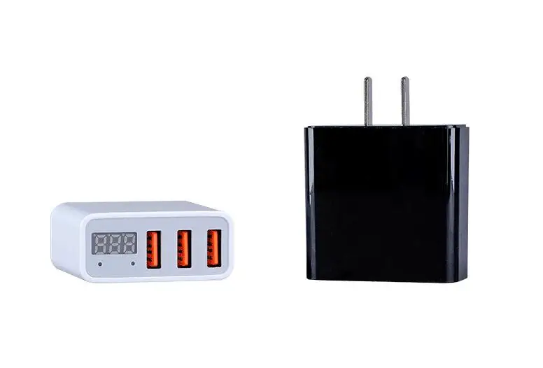 Смарт 3.4A 3 порта USB зарядное устройство светодиодный дисплей быстрое для телефона