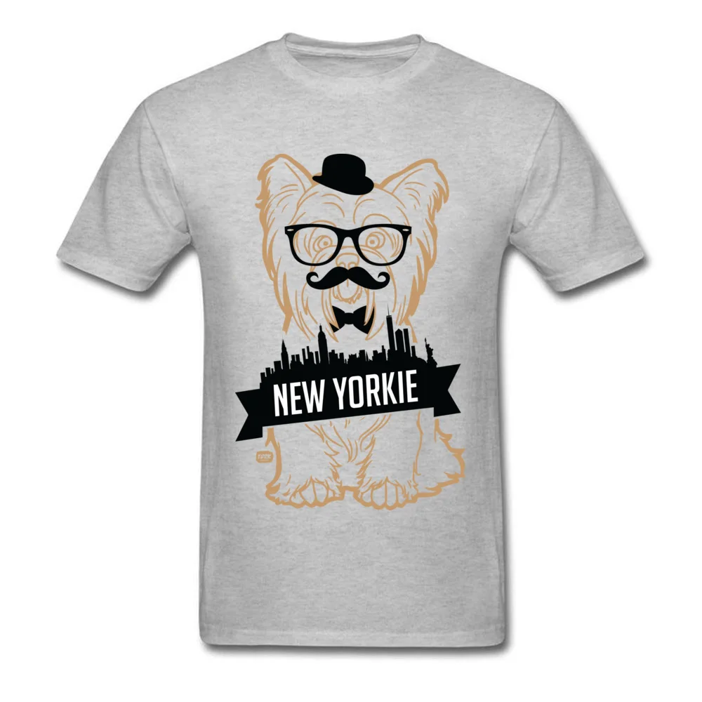 Футболка мужская с изображением йоркширского терьера милая хлопковая рубашка