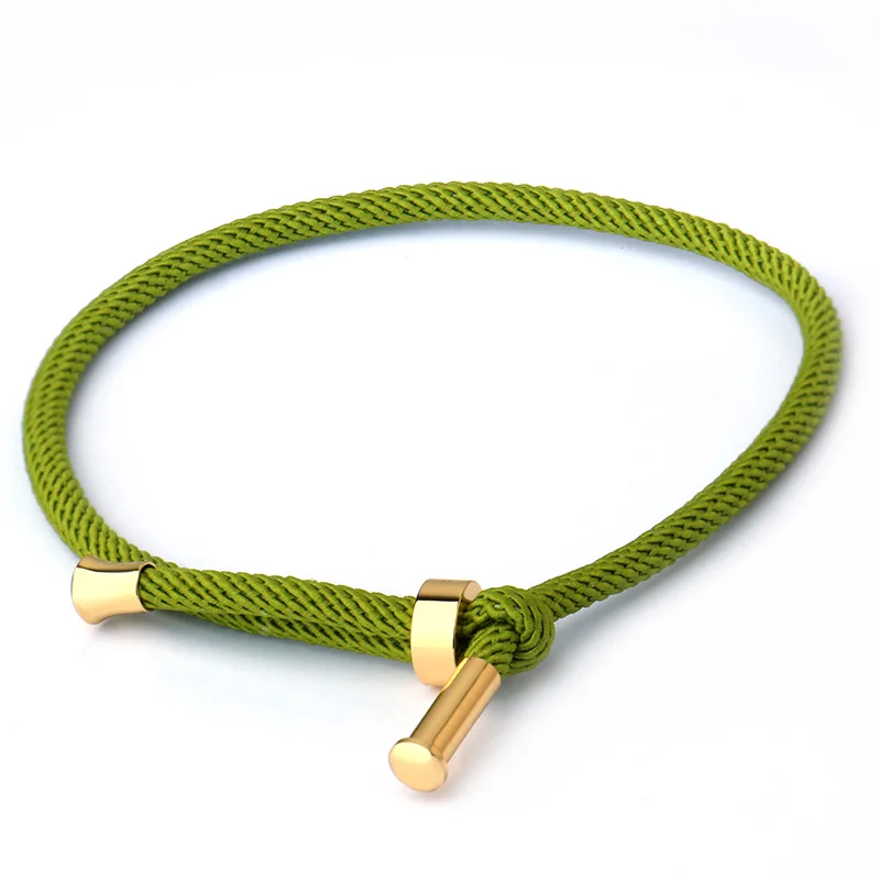 green Тренд, красная веревка для рук, браслет для пары, золотой, медный, черный, Миланский канат, красная веревка, регулируемый браслет для мужчин и женщин, изготовление ювелирных изделий красная нить - Цвет: green