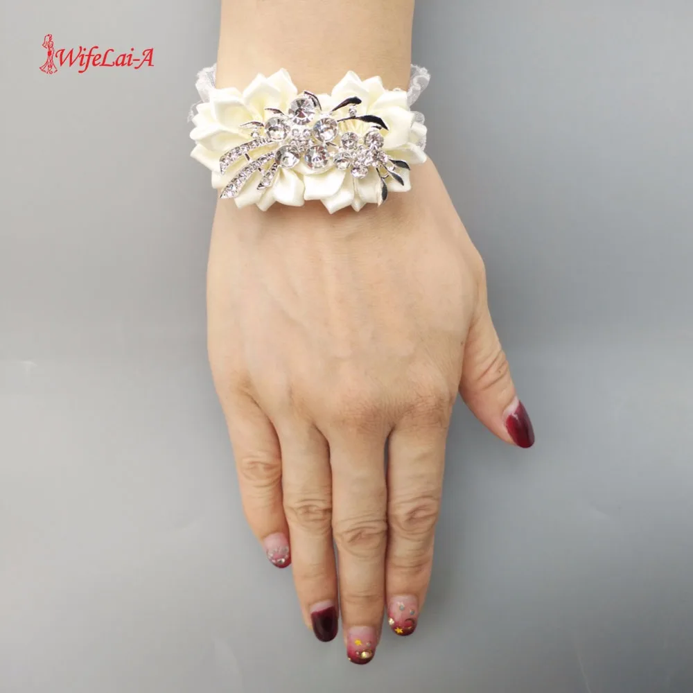 Crsytal Свадебные запястья рук цветы алмаз bling наручные corages искусственные для