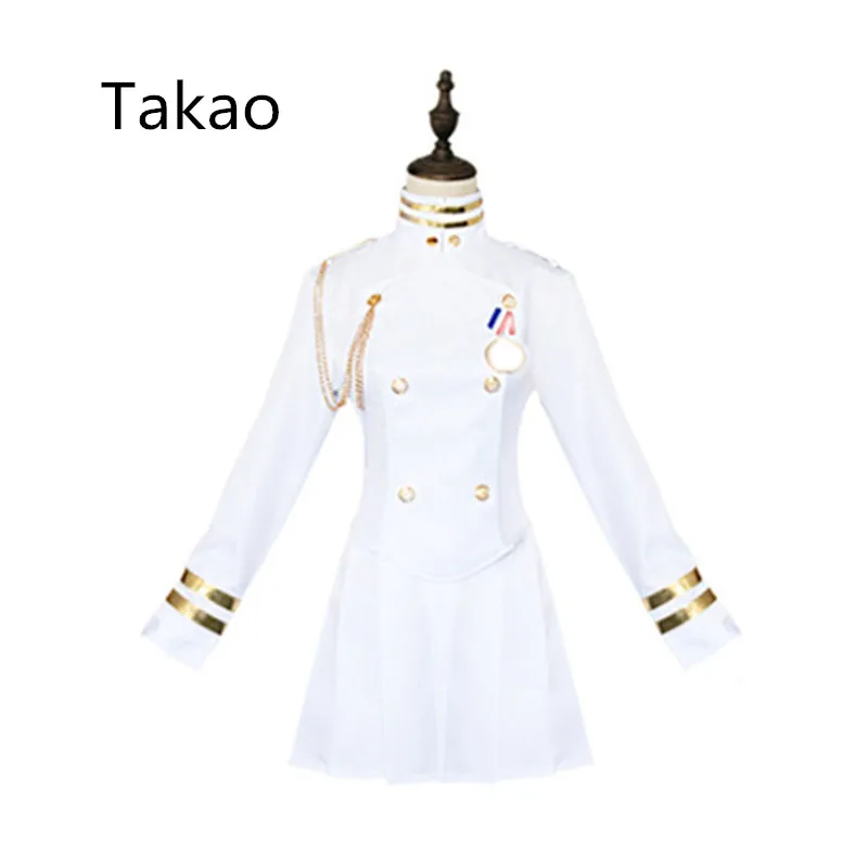 Takao Игра Azur Лейн Атаго Такао Белый Корабль униформа косплей костюмы платье пальто юбка перчатки носки головные уборы костюмы для девочек женщин - Цвет: Takao