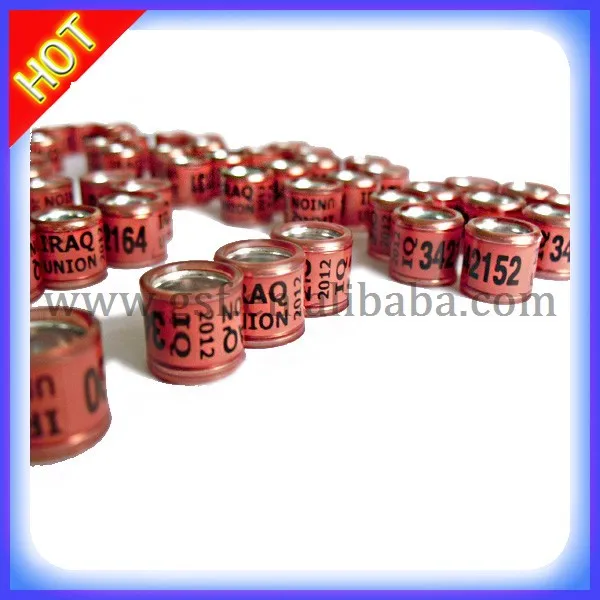 Персонализированное алюминиевое и пластиковое кольцо для птиц голубиных гонок