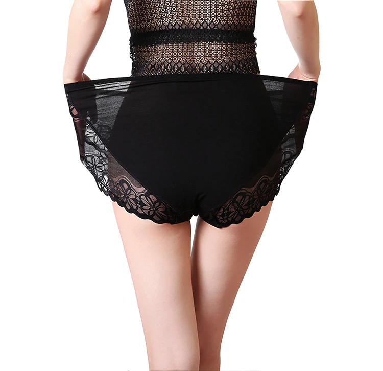 4XL 5XL 6XL трусы для женщин, сексуальные кружевные трусики размера плюс, бесшовные трусы с высокой посадкой, шелковое нижнее белье