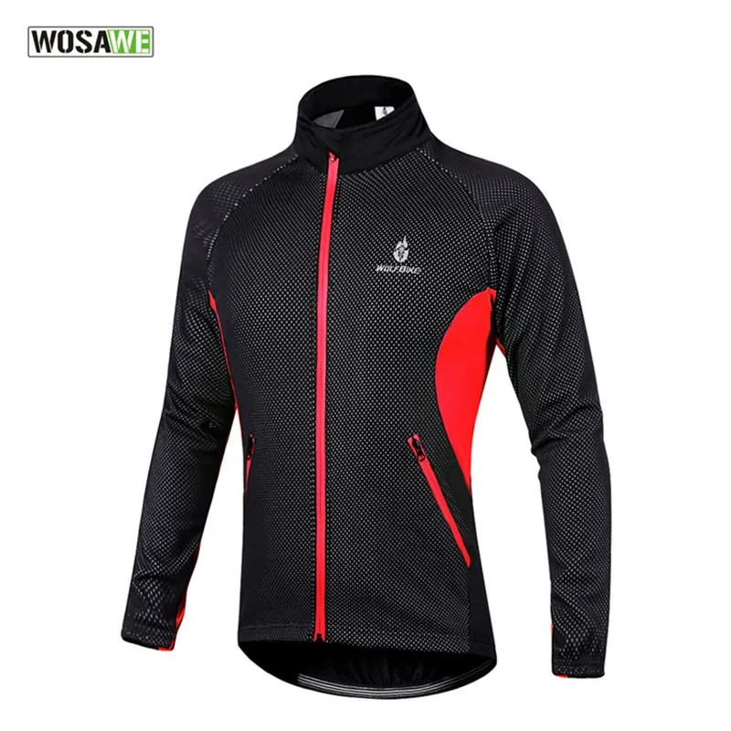 Зимняя мужская велосипедная куртка с длинным рукавом светоотражающая теплая