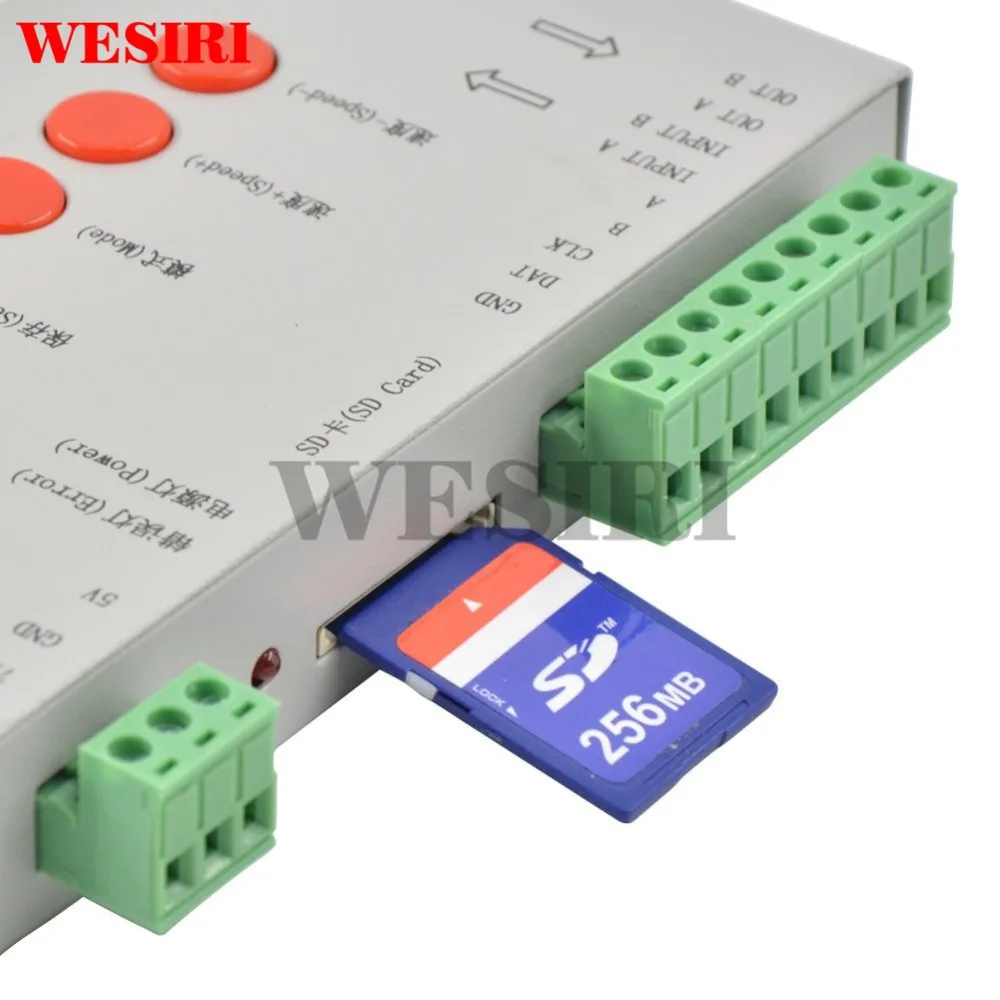 WESIRI T1000S программируемый DMX512 контроллер SD карты для WS2801 WS2811 WS2812B LPD6803 LPD8806 APA102 LED 2048