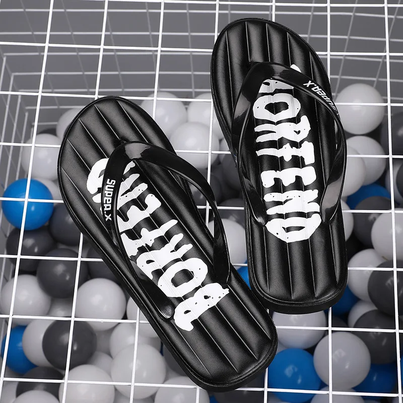 South Korean version of soft-soled anti-skid alphabetic slippers for summer 2019 men's comfortable and leisure beach shoes | Обувь