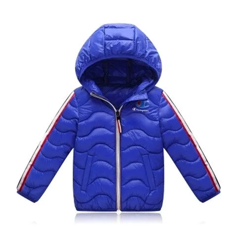 Blue Coat Детская зимняя куртка для мальчика, коллекция года, детская верхняя одежда, детское пуховое хлопковое пальто, водонепроницаемый Зимний комбинезон, парка с капюшоном, пуховики для девочек - Цвет: Blue Coat