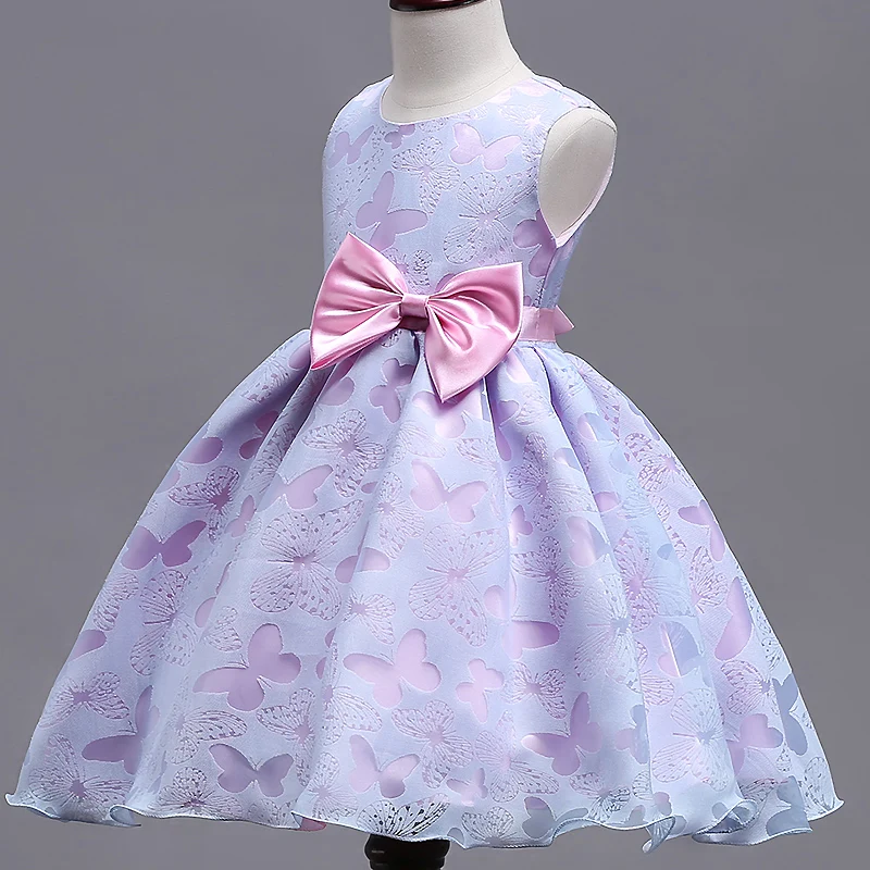 2018 NEW style Summer baby girl butterfly flower dress for wedding girls party with bow clothi | Детская одежда и обувь