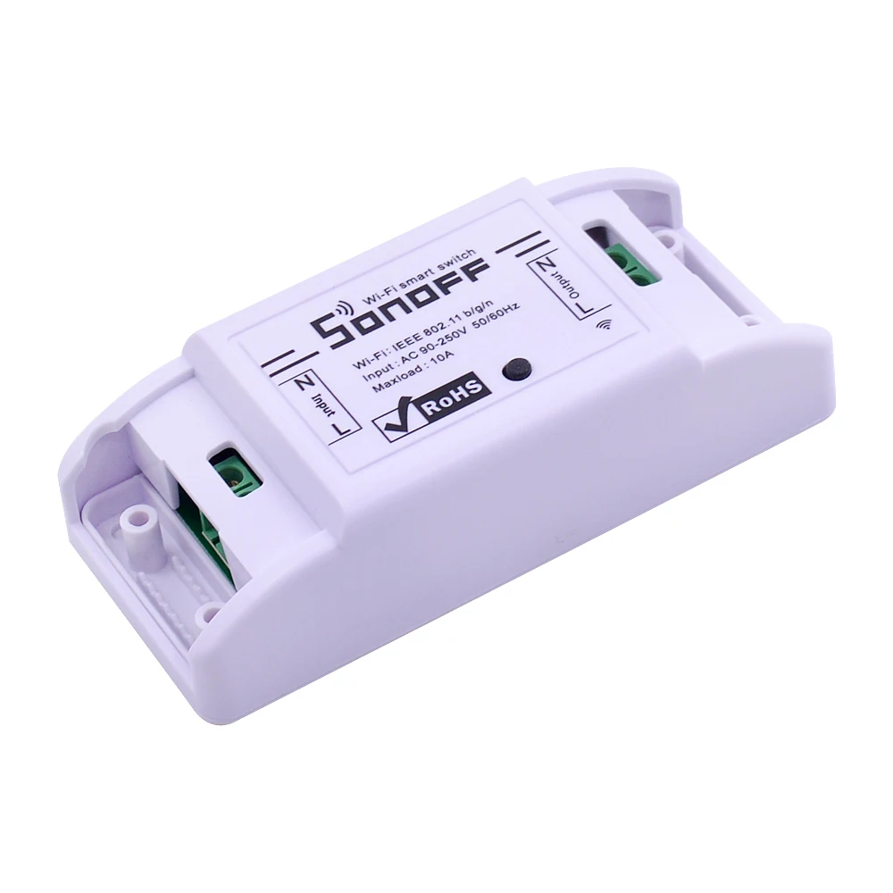 Itead Sonoff базовый Wifi умный переключатель DIY Беспроводное дистанционное интеллектуальное реле для домашней автоматизации модуль управления работа с гнездом Alexa