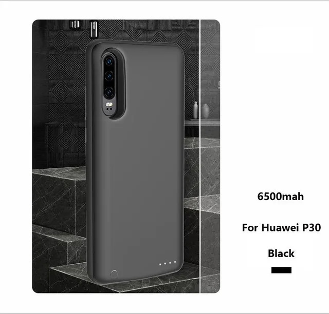 NTSPACE чехол для зарядного устройства s для huawei P30 Pro Чехол для аккумулятора запасной Внешний Аккумулятор Чехол для зарядки телефона s для huawei P30 чехол для питания - Цвет: Black for P30