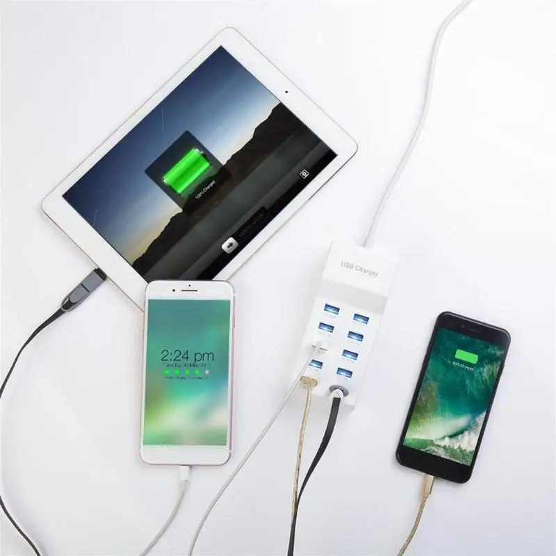 ALLOYSEED USB 220 В выход расширение 10 порты переходник с разъемом USB расширение Electrica зарядное устройство 5 10A зарядки для телефона планшеты usb розетка удлинитель удлинитель розетки зарядка 220 порт