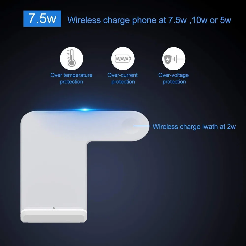 Qi Беспроводной Зарядное устройство для наручных часов Apple Watch 4 3 2 iPhone 8 Plus X Xs Max XR