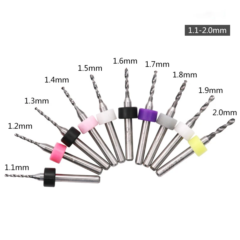 Набор сверл для печатной платы комплект из 10 насадок карбида вольфрама и стали