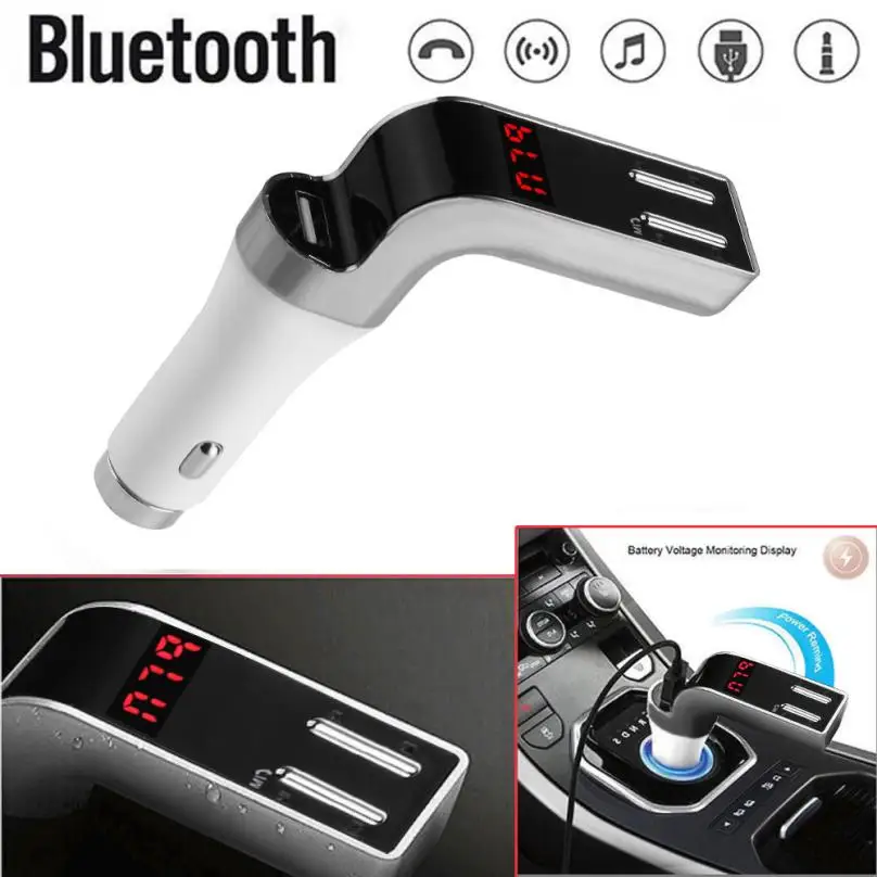 Новый Серебряный Bluetooth автомобильный комплект Handsfree LCD fm-передатчик радио адаптер
