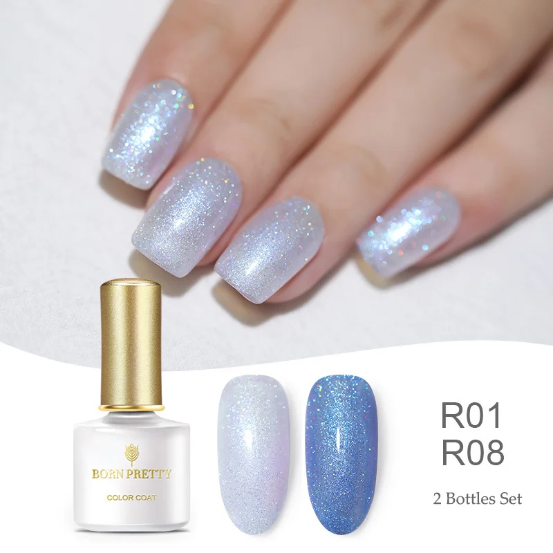Set 3 Born pretty, голографическая гель для ногтей с блестками лак 6 мл Сияющий Блестящий впитывающий УФ-гель лак для ногтей Светодиодный УФ-лампа - Цвет: Set 3