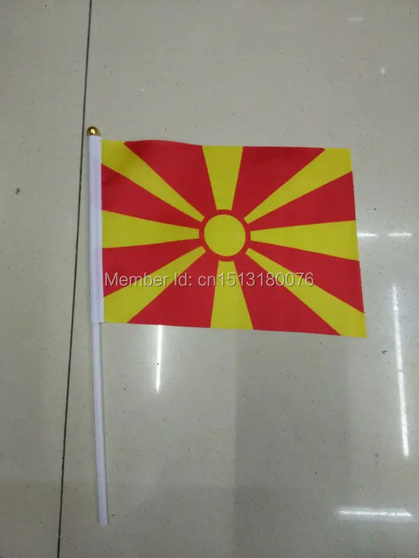С Ручным маханием государственные флаги мира бар (Македония) размер (14*21 см)|Флаги