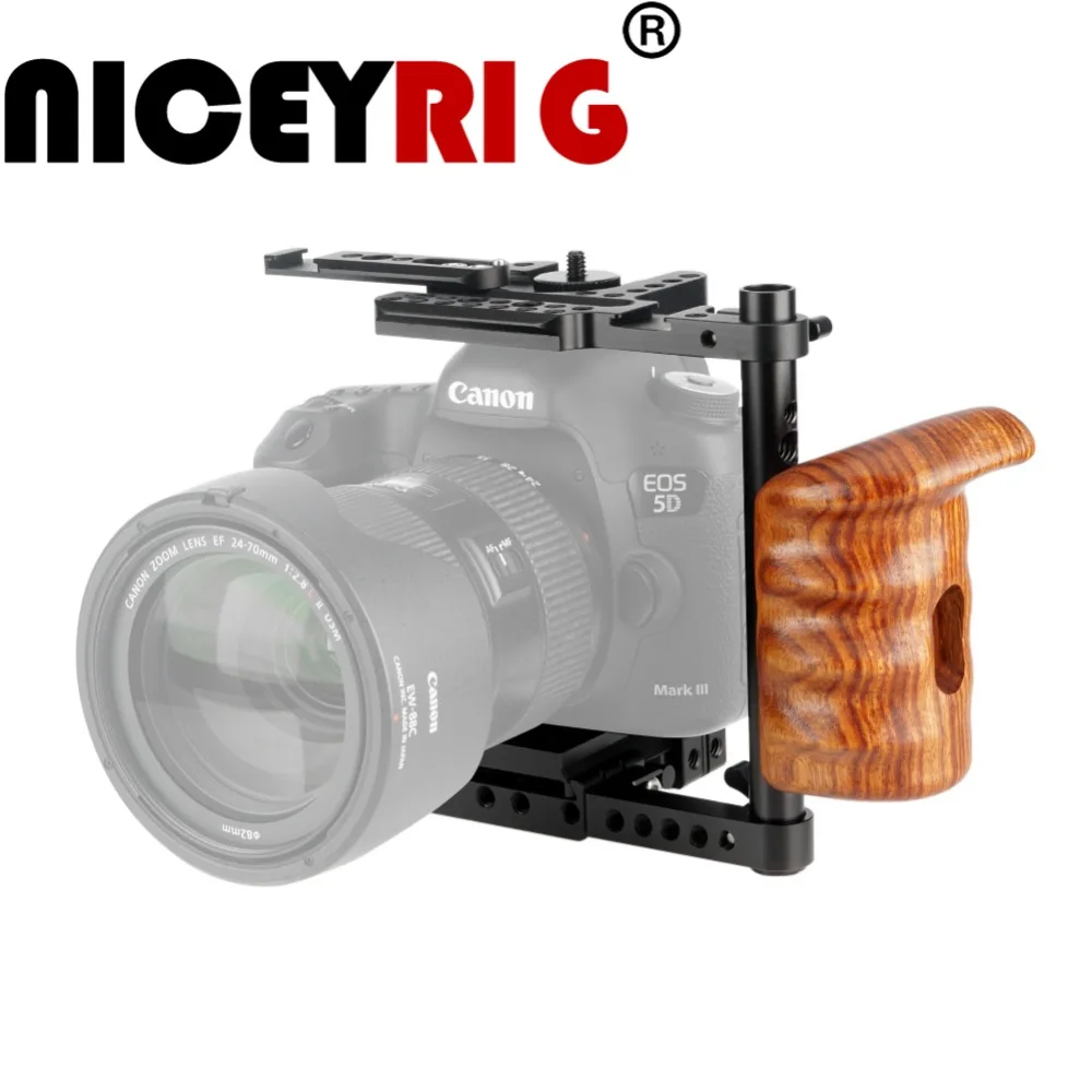Стабилизатор для камеры NICEYRIG DSLR клетка с деревянной ручкой Canon Nikon Panasonic держатель