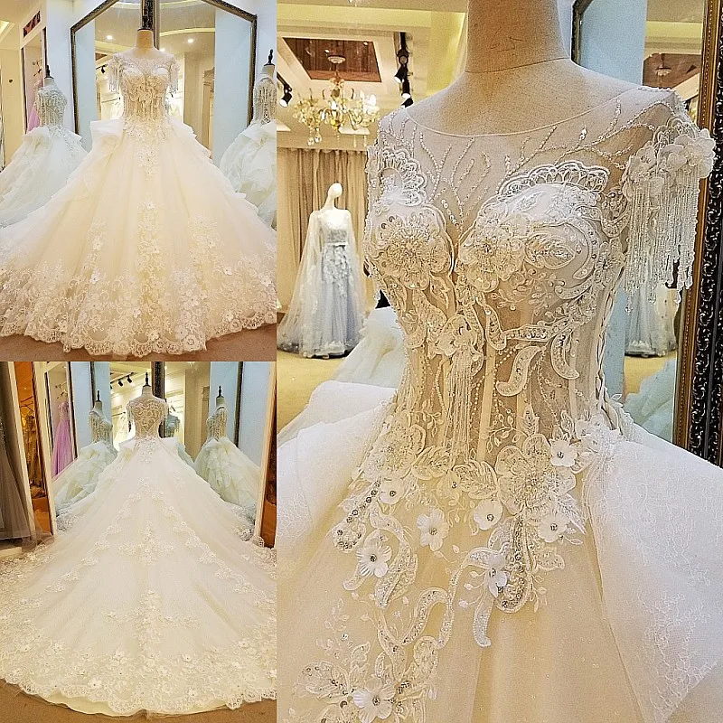 LS23566 свадебное платьешампанское платье с коротким рукавом бальное смотреть