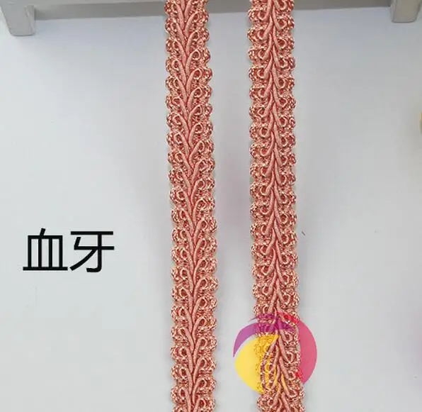 orange pink Новое поступление 5 метров синий/белый/черный DIY кружевной отделкой Плетеный для костюма высокого качества коса многоножка швейная кружевная лента 12 мм - Цвет: orange pink