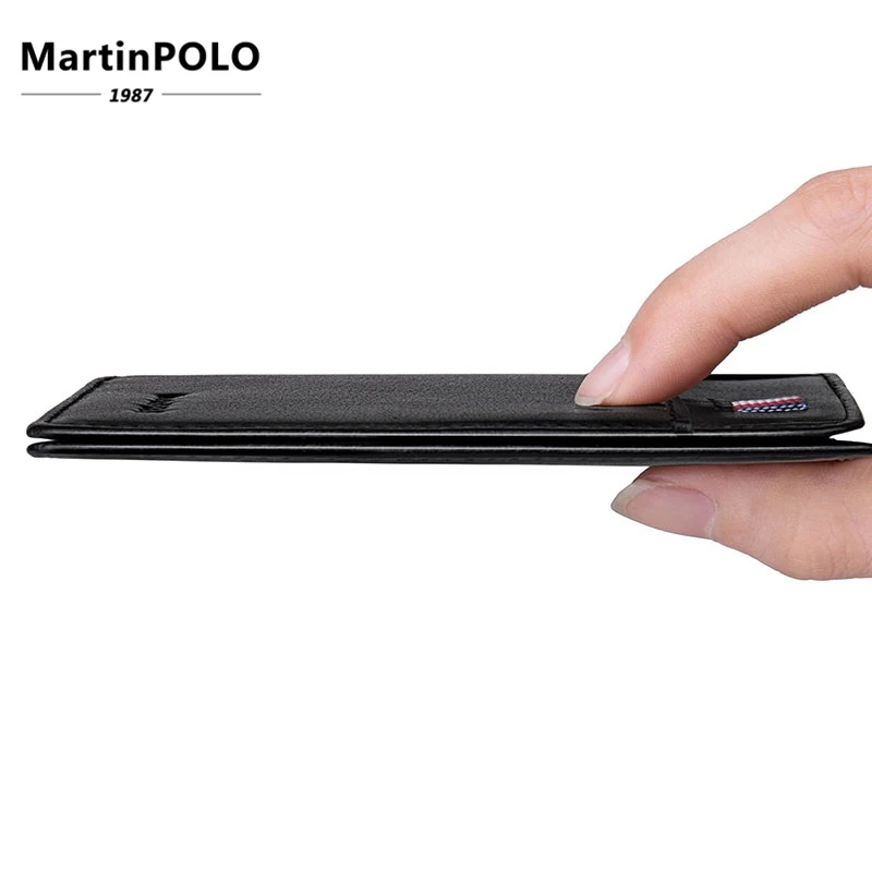 MartinPOLO модный ультратонкий Короткий Мужской кошелек из натуральной кожи
