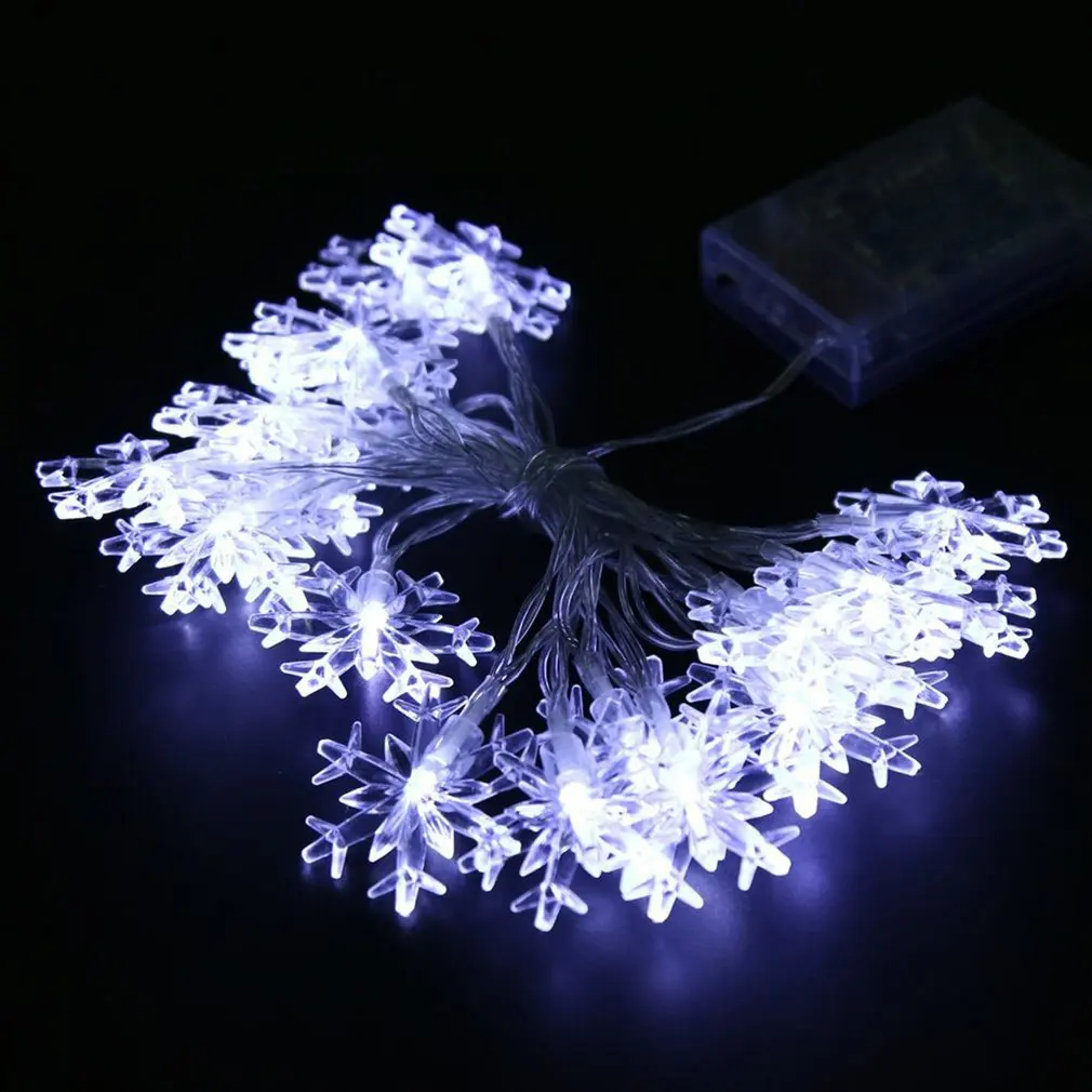 ICOCO 6.89ft 2.1m 20 LED Snowflake Fairy String Light Battery Operated Night for Xmas Wedding Patio Garland Party Decor | Лампы и