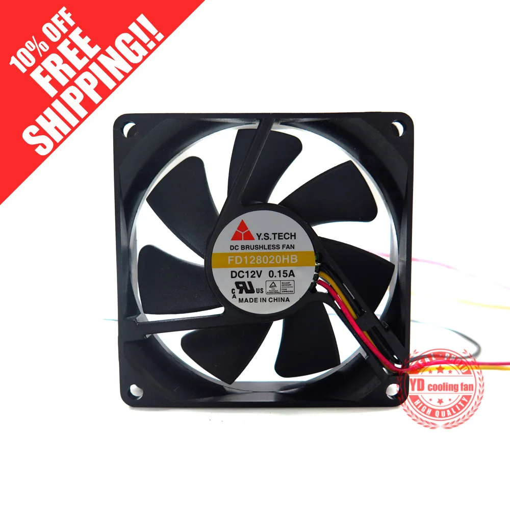 

NEW Y.S.TECH FD128020HB 8020 12V 3PIN 8CM cooling fan
