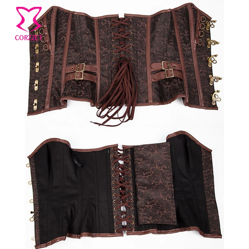 Женский Готический корсет коричневого цвета готический в стиле стимпанк Espartilhos E
