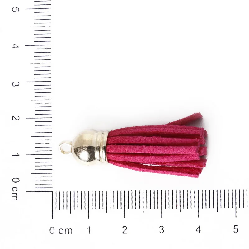 Fuchsia 12 цветов \ замшевая кисточка \ золотые колокольчики \ искусственная кожа \ 10 шт \ DIY Аксессуары \ Подвески \ Серьги и сумки, одежда и ремесла украшения - Цвет: Fuchsia