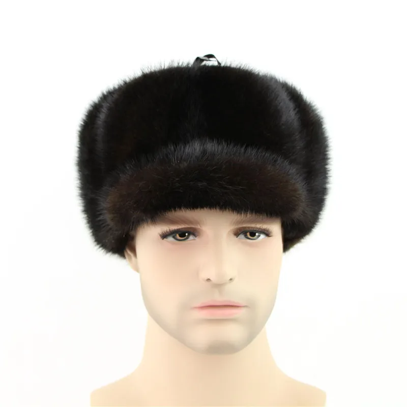 Новинка 2020 мужская шапка из натурального цельного меха норки Высококачественная