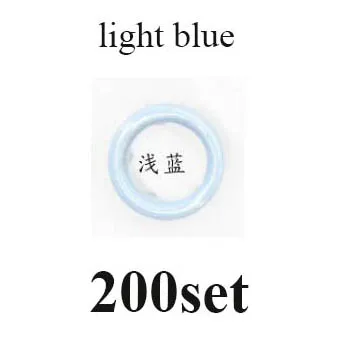200set light blue Простой в использовании инструмент плоскогубцы высокое качество латунь 9,5 мм зубчатая Кнопка 200 набор 20 цветов крепеж пресс-шпильки попперы пряжки - Цвет: 200set light blue