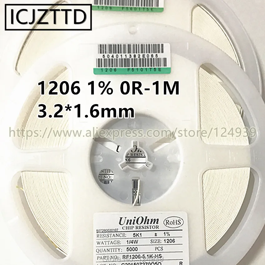 100 шт. 1/4W RF1206 1% SMD рез 430R 470R 510R 560R 620R 680R 750R 820R 910R 1K 1K0 1 K 1K1 2 1K2 3 1K3 5 1K5 6 1K6|Индукторы| |