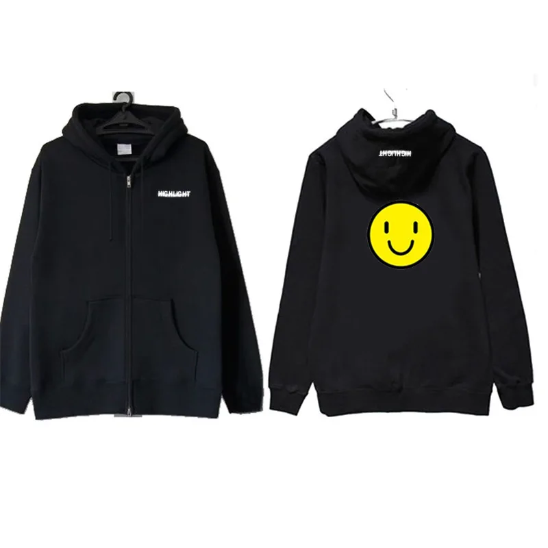 K-pop HIGHLIGHT concert with the same paragraph zipper jacket hooded spring and autumn sweatshirts baseball uniform kpop | Женская