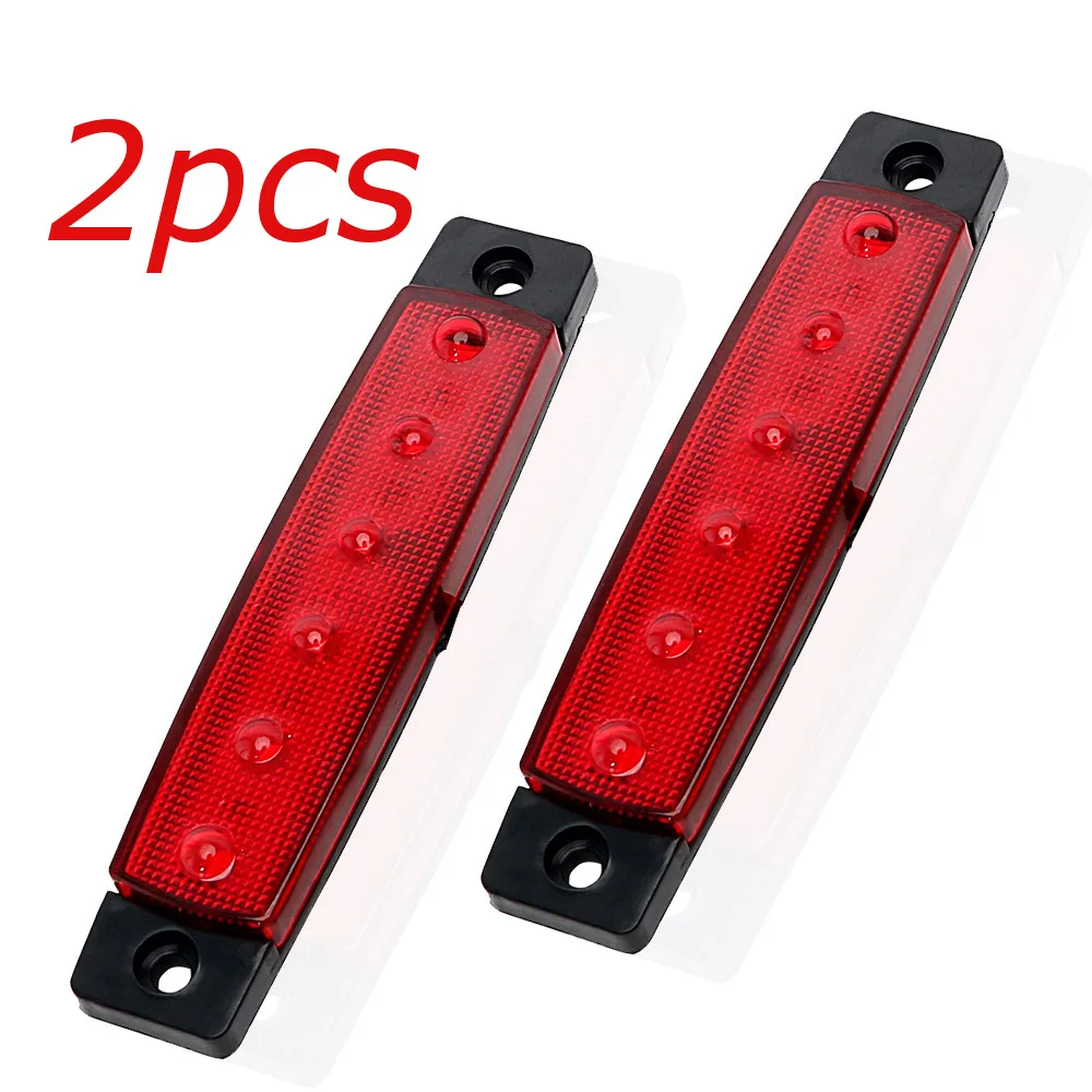 10x/4x/2x светодиодный 6 SMD Грузовой автомобиль Прицеп боковой маркер индикаторы поворота автомобиля тормозной задний Предупреждение ющий задний светильник 24 в 12 В - Цвет: 2x Red