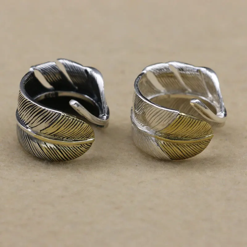 

Мужское и женское кольцо из тайского серебра 925 пробы, с перьями